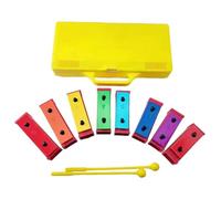 Metal Glockenspiel Xylophone - Colorful Note Percussion Instrument, Tuned Musical Learning Tool, Portable Sound Practice Kit with Beaters and Case | for Kid Student Teacher Playroom School Birthday