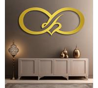 Metal Gold Infinity Heart Wall Art, Metal Romantic Couple Love Art Wall Decor, Infinity Heart Artwork Decoration Modern Sculpture for Living Room,Bedroom Hallway and Stairs Decor (Gold 39" W