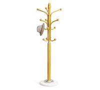 Metal Gold Top Quality Coat Hanger Stand with Self Rustic Metal Frame Multifunctional Usage for Home Interior Stone Coat Rack Luxury 178 (Height)