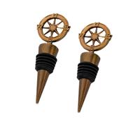 Metal Golden Bottle Plug Compass Wine Stopper 2pcs for Wine Bottles | Compact 10x3.5x2cm Size, Easy Insertion Removal, Stylish Delicate Finish for Parties and Tasting
