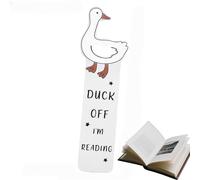 Metal Goose Bookmarks,Cute and Funny Reading Accessories,Stainless Steel Book Marks for Women Men,Silly Goose Metal Book Mark for Reading Lovers,Practical Reading Gifts for Adults Teenagers(1986)