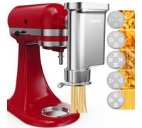 Metal Gourmet Pasta Press Attachment for KitchenAid Mixer with 6 Plates | Durable metal shell, 6 plates, Fast pressing.