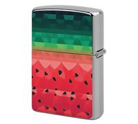 Metal Gradient Watermelon Lighter Case Windproof Flip Top Lighter Sleeve Double Sided Vintage Cool Cigarette Pouch Holder Reusable Pocket Protective Cover Men Gifts for Boyfriend Husband