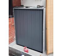 Metal Gray Sliding Door for Kitchen Foldable Concertina Gate for Cupboards Wardrobes & ClosetsSpaceSavingSn (37x30in)