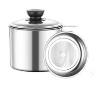 Metal Grease Separators - Reusable Cooking Grease Holders | Large Capacity Kitchen Cooking Oil Storage | Drip Storage Jar | Cooking Fat Storage