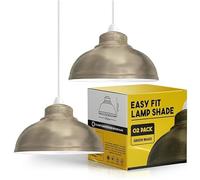 Metal Green Brass Ceiling Lamp Shade 29cm Easy Fit Light Pendant Modern Ceiling Lighting Shade for Bedroom, Hallway, Office Industrial Kitchen Hanging Home Decor Light Shade Pendant