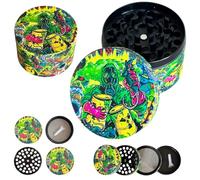 Metal Grinder- 40 mm, 50mm, 63mm Zinc Alloy-4 Layer Tobacco and Herb Shredder with Pollen Catcher and Scraper (Toxic, 63mm)