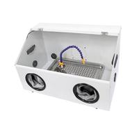 Metal Grinding Polish Dustproof Box, Enclosed Grinding Dust Box with Led Light, Metal Integrated Table Grinding Machine, for Cutting, Grinding, Engraving, Polishing Dust Proof Cover,S,with Fan