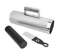 Metal Guiro & Sand Shaker Percussion Kit | Black Cylinder Hand Instrument with Scraper | Clear Sound for Music Performance/Practice/Education | Resilient Stainless Steel