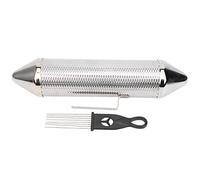 Metal Guiro Shaker with Scraper, Stainless Steel Orff Percussion Instrument, Bright Silver Sound Maker with 8 - Tooth Scraper for Music Teaching and Party Performances