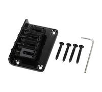 Metal Guitar Bridge, Professional Durable Vintage Style Electric Guitar Bridge, Fixed, Easy Installation for Bass (GA905 Black)