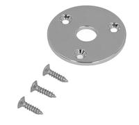 Metal Guitar Input Jack Socket Plate with Mounting Screws, Round Output Cover Replacement for Electric Guitars (GT31)