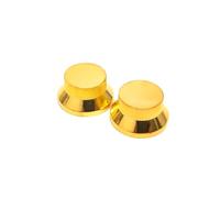 Metal Guitar Knobs - Push-On Bell Top Hat Knobs for Fender Strat 5.8mm Split Shaft Pots,2pcs/3pcs - Black,Gold, Red Copper, Chrome, Bronze,Black Nickel - Compatible with Most Guitar (Gold,2 pcs)