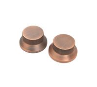 Metal Guitar Knobs - Push-On Bell Top Hat Knobs for Fender Strat 5.8mm Split Shaft Pots,2pcs/3pcs - Black,Gold, Red Copper, Chrome, Bronze,Black Nickel - Compatible with Most Guitar (Red Copper,2 pcs)