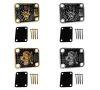 Metal Guitar Neck Joint Plate with Exquisite Patterns Adds Distinctiveness to Your Instrument (GoldB)