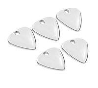 Metal Guitar Pick, Zinc Alloy, 5 Pcs, Assorted Colours - Durable Sharp Bright Tones, Ergonomic Design for Electric Guitar and Bass Players (Silver)