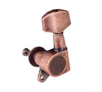 Metal Guitar Tuning Nail Tuner Head Set 6PCS 3R3L for Acoustic Guitars Semicircle Button Design Heavy Duty Internal Gears for Long Term Use (Red 3L3R)