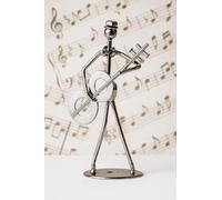 Metal Guitarist Figurine - 13 cm Musician Sculpture Playing Guitar - Decorative Metal Ornament for Music Room, Studio, Desk or Shelf - For Guitar Players, Musicians & Music Lovers Nuts and Bolts Style