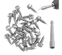 Metal Gutter Screws, Sheet Metal Screws,Tapping Screw 100pcs Fixer - Rust Hard Gutter Guard Accessories for Drainage Ditch, Wood, Aluminum