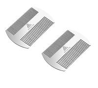 Metal Hair&Beard Comb - AhfuLife® EDC Credit Card Size Combs Perfect for Wallet and Pocket - Anti-Static Dual Action Beard Combs (Stainless Steel Comb (2 Pcs))