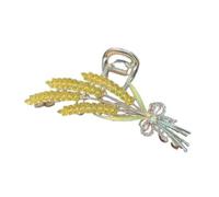 Metal Hair Claw Clips, Strong Hold Metal Hair Jaw Clips Crystal Wheat Plant Shark Claw Clips Clamp, Headdresses Hair Styling Shining Accessories for Women Girls Gold Tone