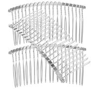 Metal Hair Comb 20 Teeth Silver Side Combs for Wedding Veils