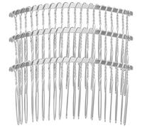 Metal Hair Comb 20 Teeth Silver Wire, 3 Pieces for Wedding Veils