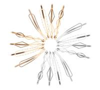 Metal Hair Pins Set White Gold 16pcs for Women, Alloy | Minimalist Decorative Accent, Everyday Versatility, for Bangs and Curly Hair, Workplace and Birthdays