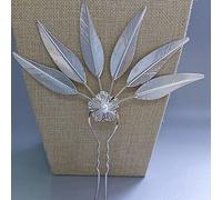Metal Hair Sticks Antique Classical U Shape Hairpin Hairstyle Design Tool Leaf Ethnic Minorities Hair Accessories(C)