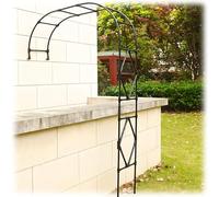 Metal Half Garden Arch Rose Arch Trellis Against The Wall Party Decoration Pergola 7.9FT High Trellis For Climbing Vines And Plants Pergola For Garden Patio(BlackW180 x H240cm)