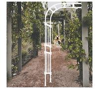 Metal Half Rose Trellis Weatherproof & Rustproof Galvanized Garden Climbing Support for Various Plants 240cm Tall White Color Plant Climber