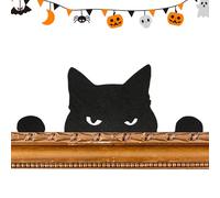 Metal Halloween Door Topper - Door Decor, Indoor Halloween Decorations | Cat Silhouette Door Corner Sign, Spooky Halloween Wall, Decorative Signs for Haunted House Theme