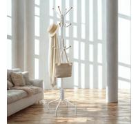 Pirlo Plush Metal Hallway Coat Rack Stand With 12 Hooks White Pirlo Plush White