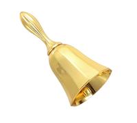 Metal Hand Bell, Wedding Dinner Service Call Bells with Handle, for Restaurant, Seniors Bedside, Meditation (Gold)