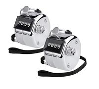Metal Hand Tally Counter Clicker Counter, 2Pack Handheld Pitch Counter Mechanical 4-Digit Number Click Counter, One Hand Clicker Digital Counting for Coaching Knitting People Lap Fishing Golf&Row