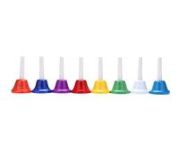 Metal Handbell Set, Colorful 8-Note Percussion Instruments for Kids Music Education with Resin Handles for Teaching Daycare Preschool Classroom Home Learning