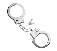 Metal Handcuffs With Key Accessory for Prisoner Convict Jail Fancy Dress