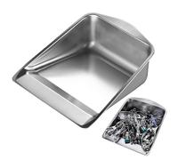 Metal Handheld Dustpan - Professional Stainless Steel Cleaning Tool for Home & Kitchen, Rust-Resistant Heavy Duty Dust Pan for Indoor Outdoor Debris & Workshop Cleanup