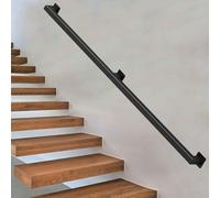 Metal Handrails, 1ft-20ft Wall Mounted Staircase Banister Hand Rails, Black Wrought Iron Square Pipe Safety Grab Bar Handle(11.5ft/350cm)