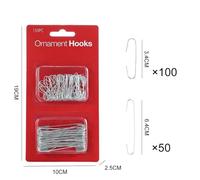 Metal Hangers for Christmas Tree Decorations, Strong Iron Ornament Hooks for Hanging Balls, Pendants, Reusable Xmas Tree Accessories(Silver 150Pcs)