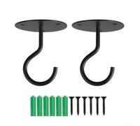 Metal Hanging Basket Bracket 2Pcs Rust-Resistant Black(Black)