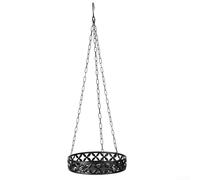 Metal Hanging Basket for Plants with Hollow Design and Triple Point Suspension for Uniform Stability (The Black Hollow)