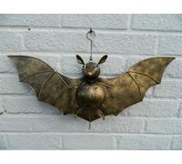 Metal Hanging Bat Tea Light Candle Holder - Gold