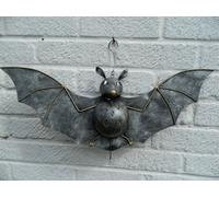 Metal Hanging Bat Tea Light Candle Holder - Silver