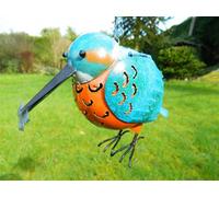 Metal Hanging Bird Kingfisher Tea Light Candle Holder
