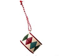 Metal Hanging Christmas Ornament with Santa Claus Mailbox and Present Box Elements, Vintage Style Christmas Decoration (Gong And Drum / 20g)