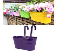 Metal Hanging Flower Pots, Fence Hanging Planters Flower Pots Holder, Vase Bucket Fence Pot Garden Planter with Hook,Balcony Home Garden Decor,Spring Summer Decorations for Home