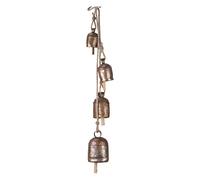 Metal Hanging Wind Chimes & Decorative Bells for Outside - Rustic Gold Bronze Finish Tibetan Bells & Jingle Bells for Knob, Hanging Bells for Door | Yard Decorations Outdoor & Christmas Bells 25"