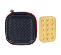 Metal Haptic Push Slider Textured Pattern Fingertip Toy Enhance Focus Mindfulness Meditation Portable Pocket Sized for Adults Kids Office Home Metal 3x4.5x1.5cm (Gold)