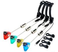 Metal Hard Rod Bracket LED Bite Alarm Indicator for Carp Fishing Compatible with Standard Hook Alarms for Clear Biting Alerts at Night (green)